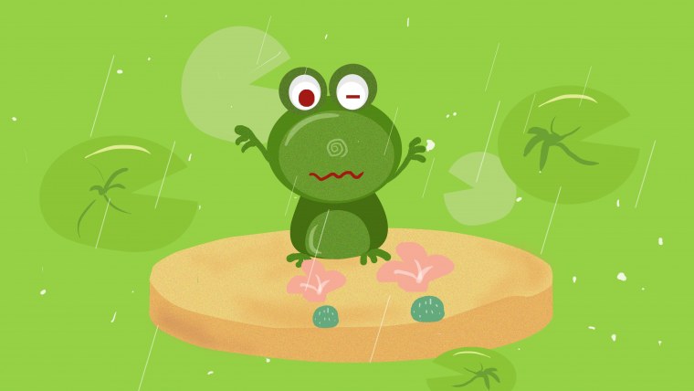 Фон с мультяшными лягушками