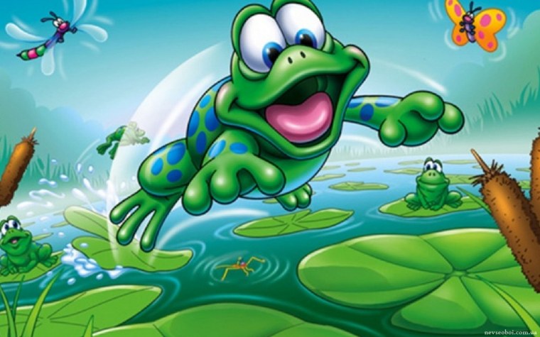 Сказочное болото с лягушками