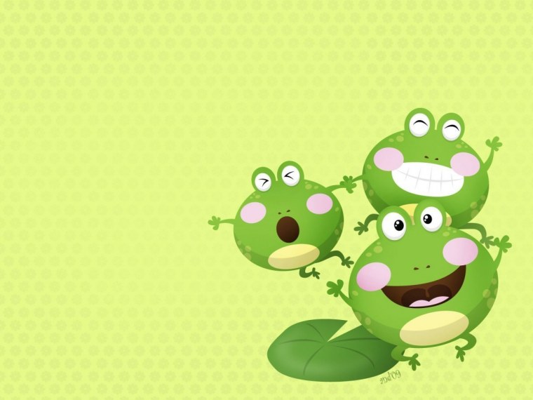 Лягушка на зеленом фоне