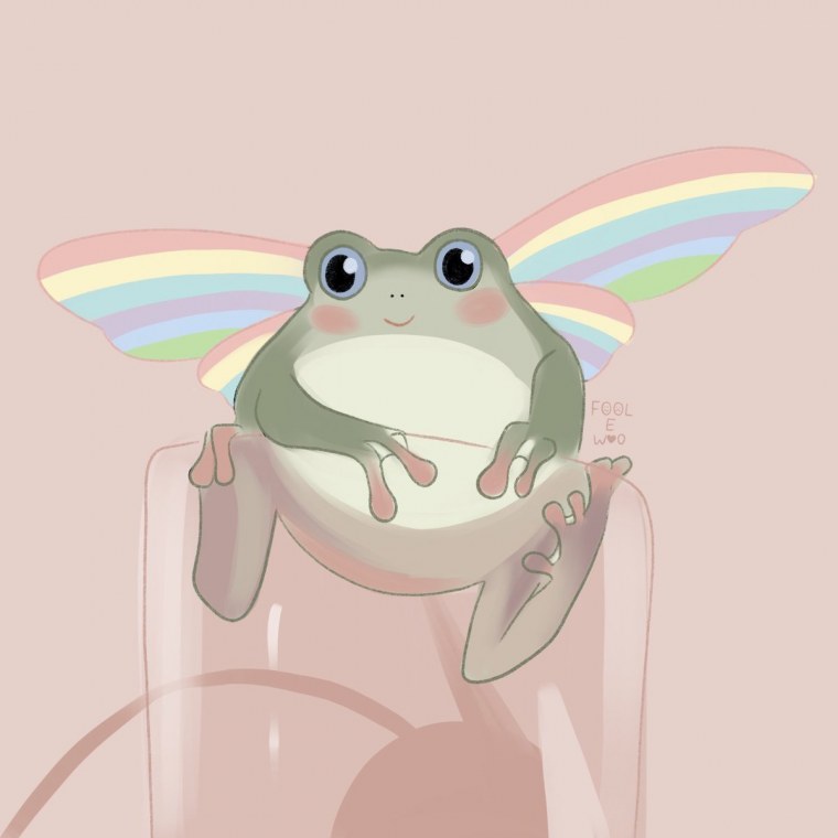 Лягушка на Радужном фоне