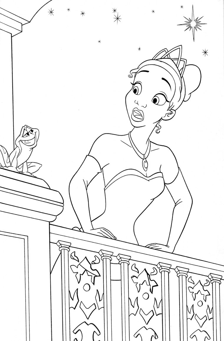 Раскраски принцессы Дисней принцесса и лягушка