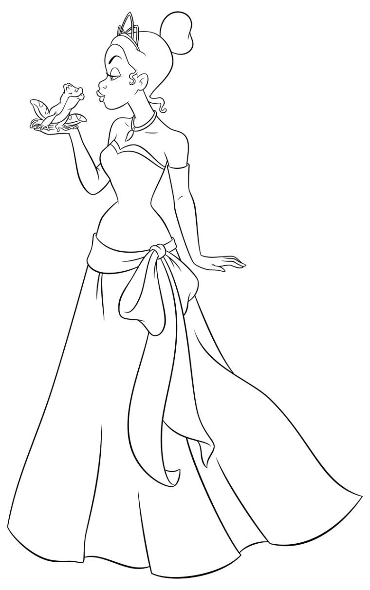 Принцесса лягушка раскраска