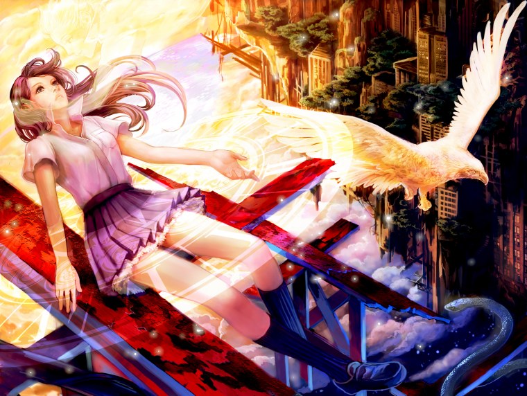 Аниме девушка Орел