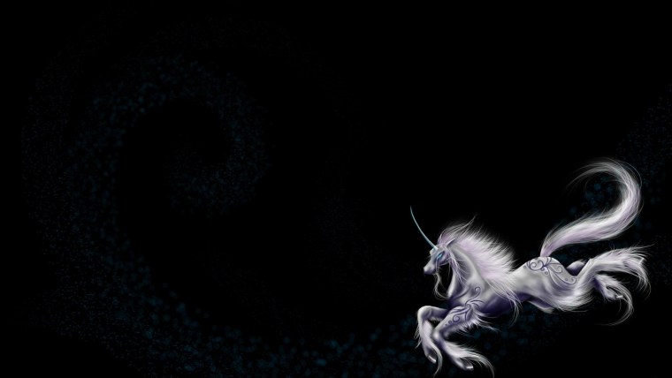 Единорог на черном фоне