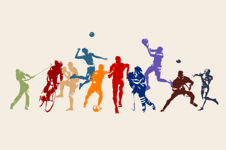 Силуэты спортсменов разных видов спорта