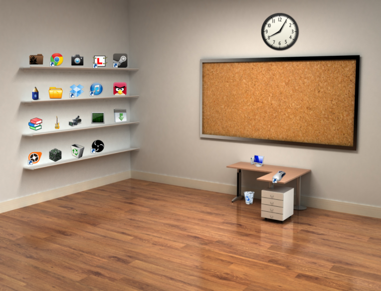 Обои с полочками