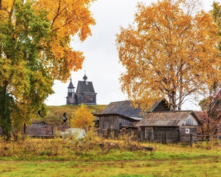 Живописец Рассыпнов осень Церковь