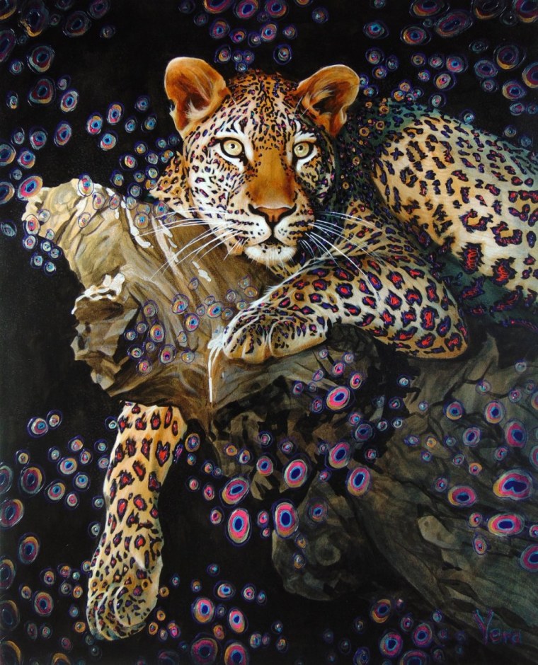 Леопард живопись