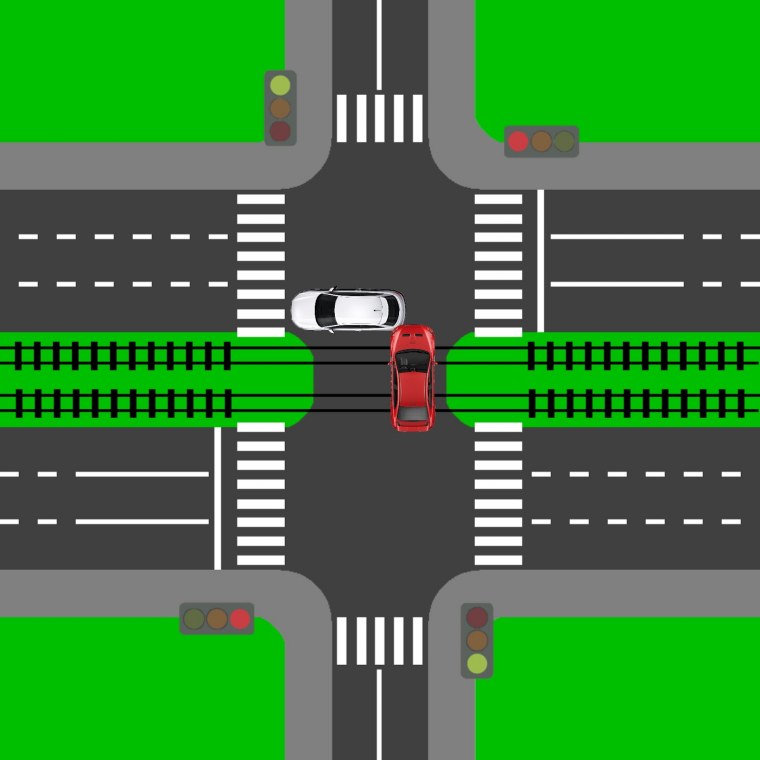 Перекресток с 2 пересечениями проезжих частей
