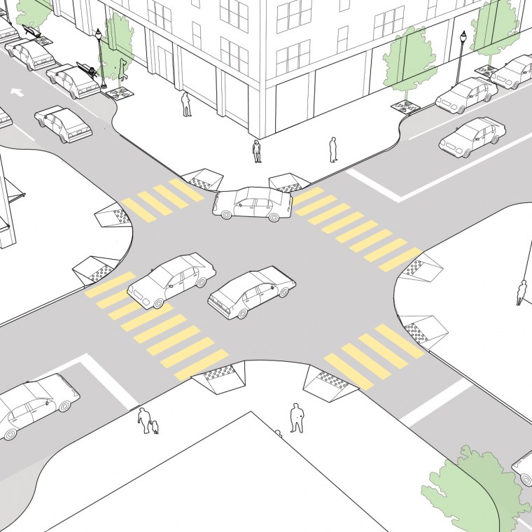 Рисунок перекрестка с пешеходным переходом