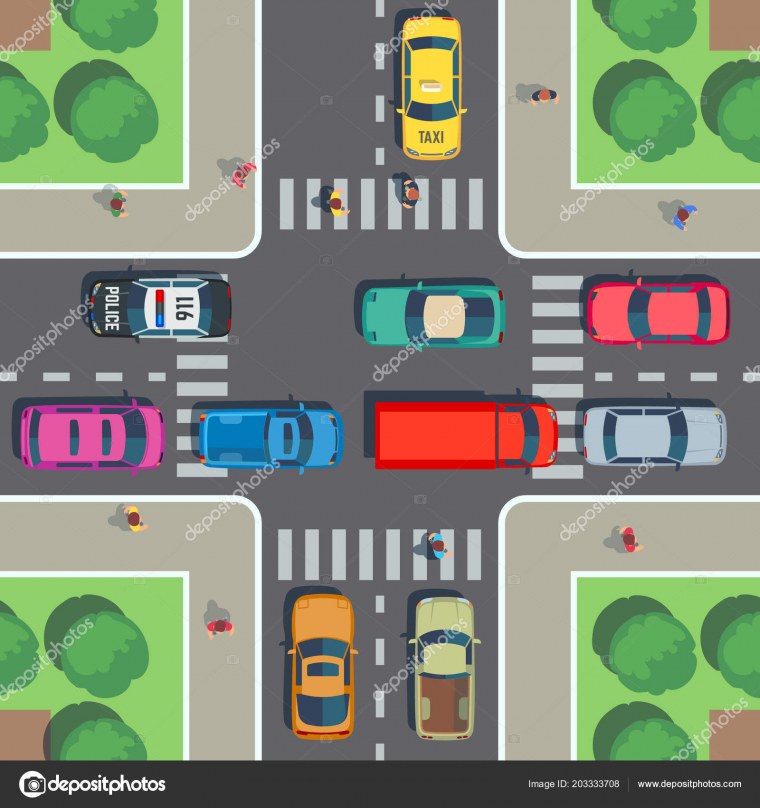 Дорога перекресток вид сверху