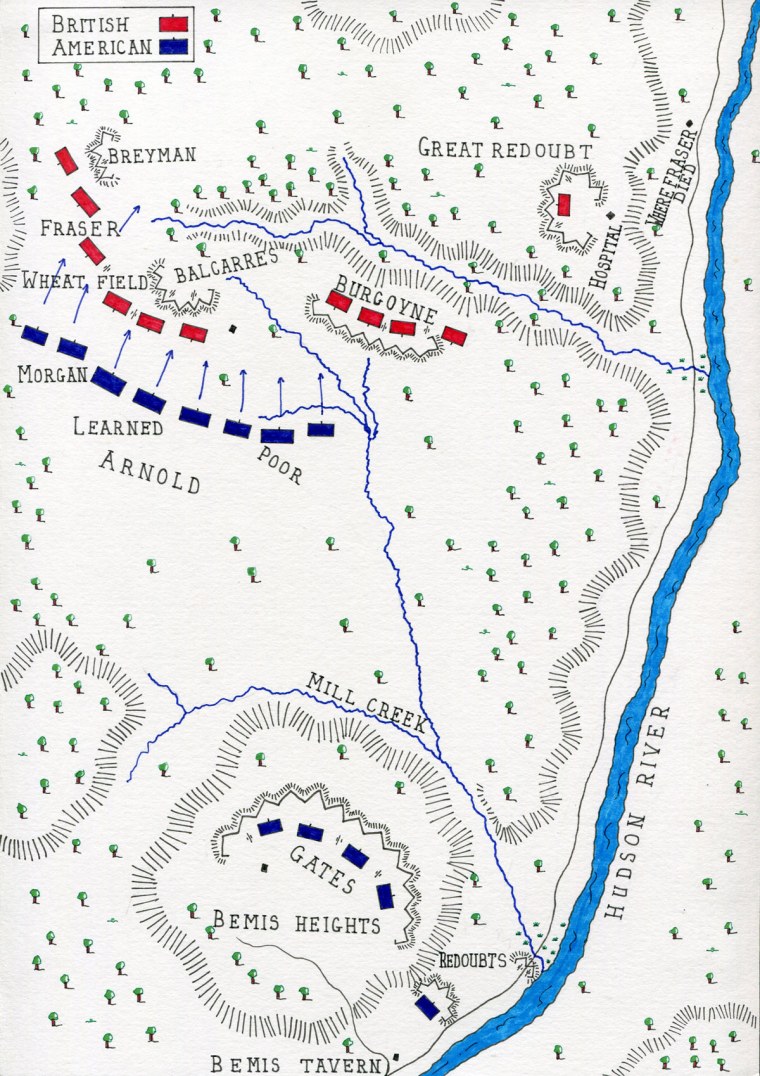 Сражение при Саратоге карта