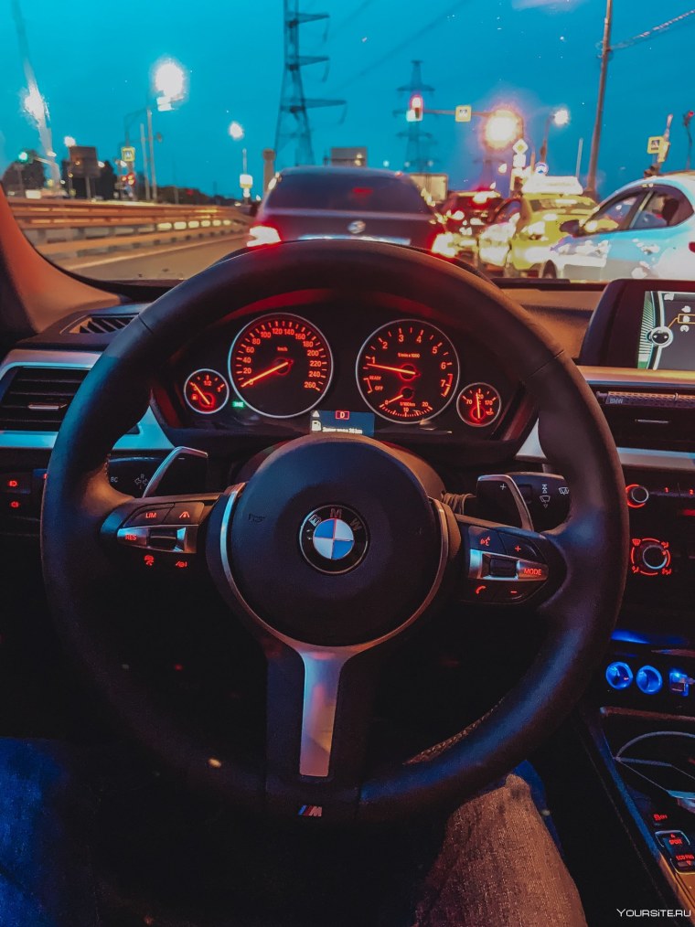 BMW m5 e60 салон ночью