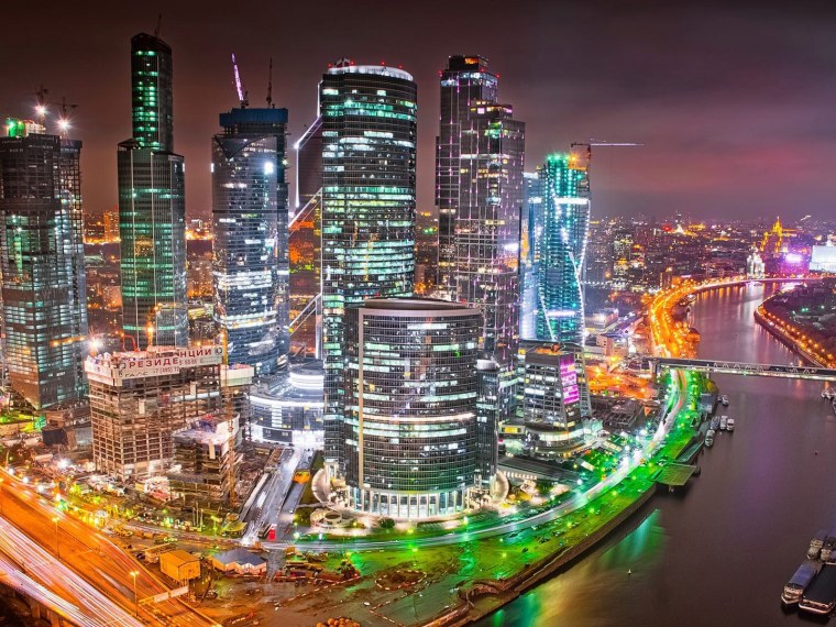 Ночной Мегаполис Москва Сити