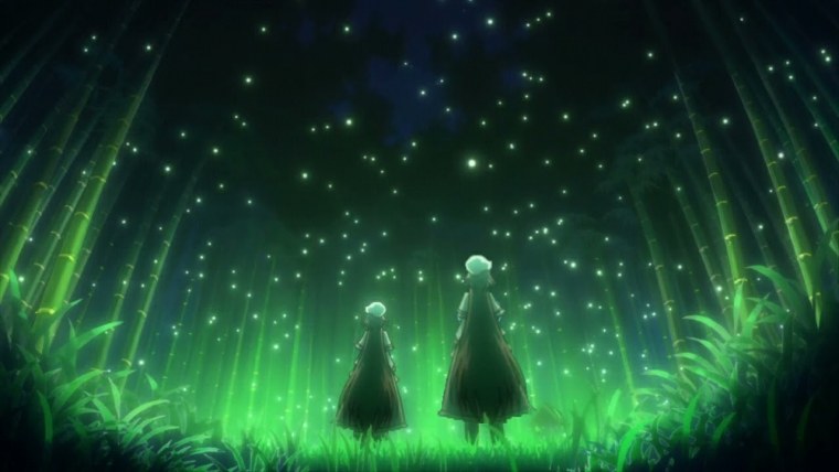 Поляна светлячков аниме