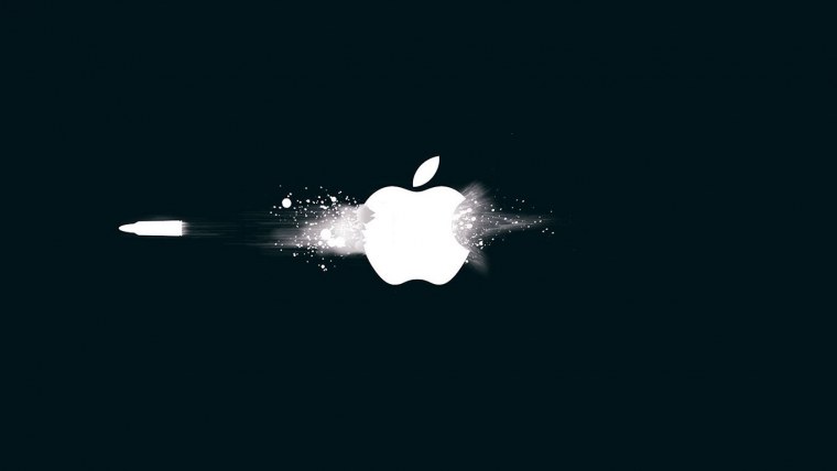 Apple на черном фоне