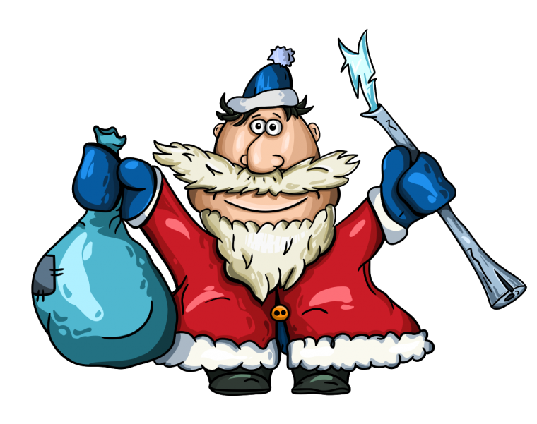 Прикольный дед Мороз с мешком