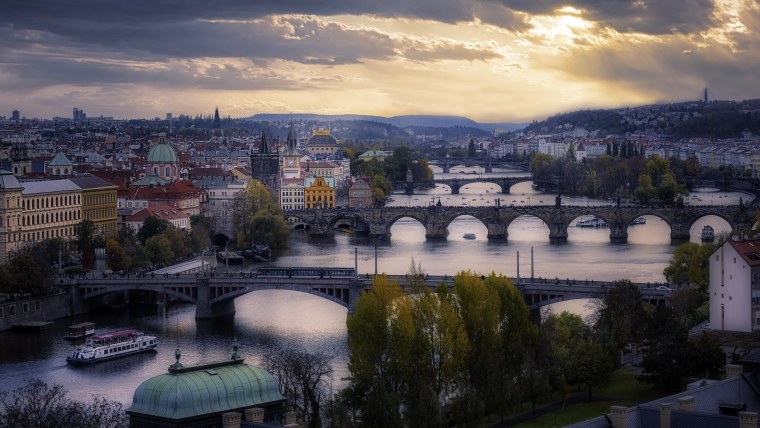 Река Влтава (Прага) зимой