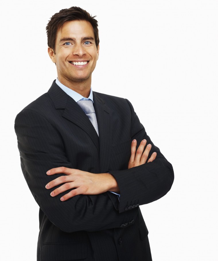 Мужчина бизнесмен на белом фоне