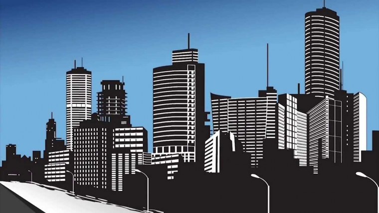 Силуэты домов города