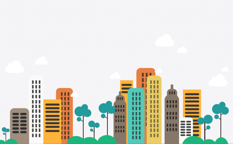 Современный город вектор