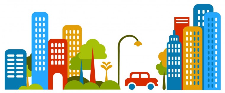 Городские дома на прозрачном фоне