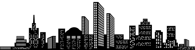 Очертания города на белом фоне