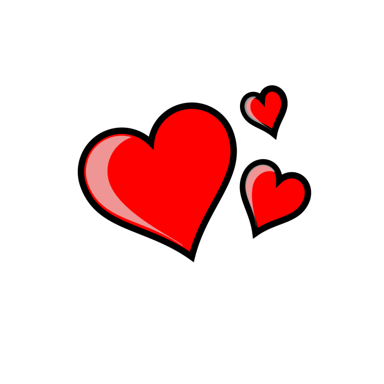 Сердечки розовые и фиолетовые