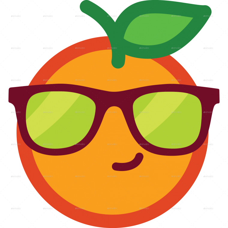 Оранжевый смайлик в очках