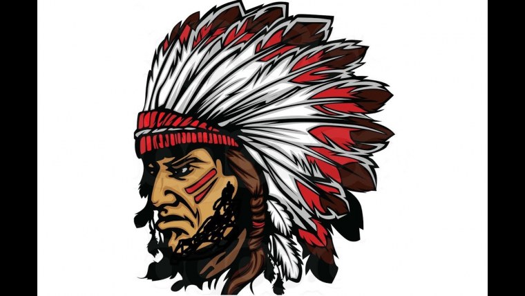 Индеец на белом фоне