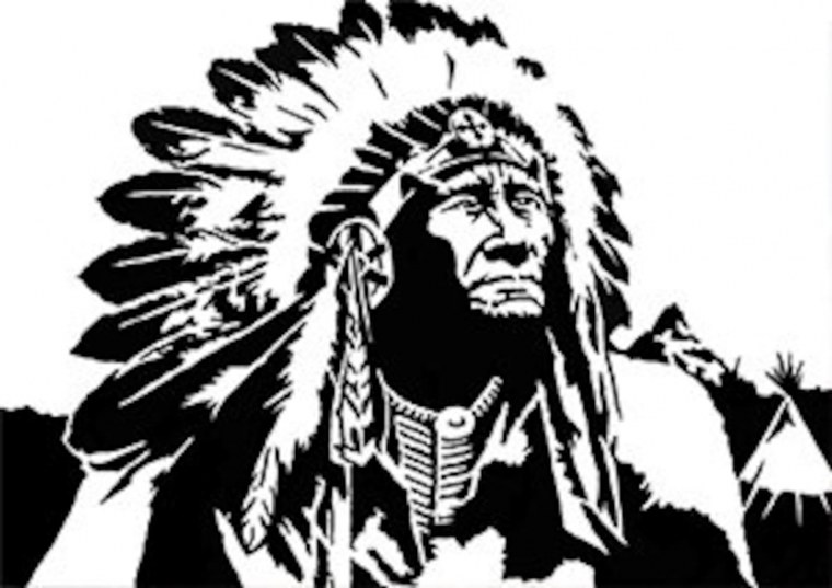 Трафарет индейца