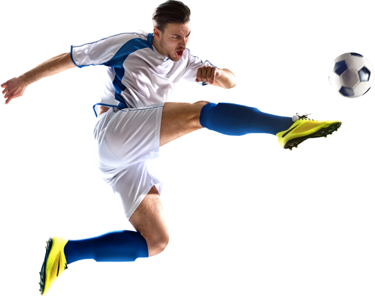 Футболист на белом фоне