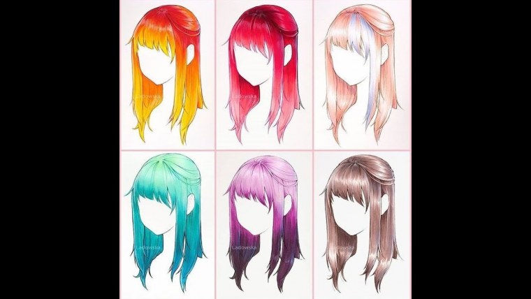 Волосы аниме покрас референс