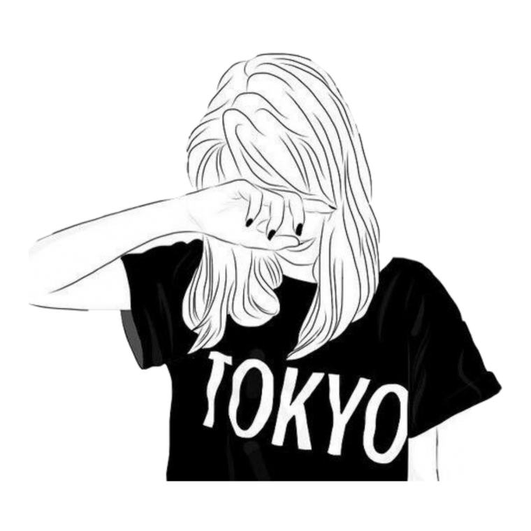 Наклейки для ЛД девушки черно-белые