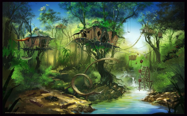 Дом в джунглях арт