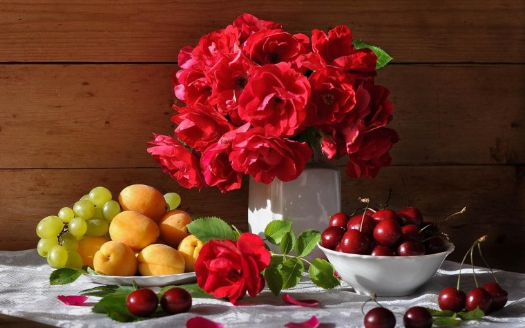 Открытки с фруктами и цветами