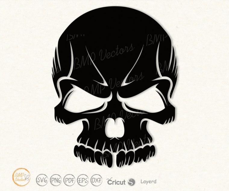 Череп чёрно белый