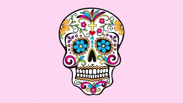 Череп черно белый