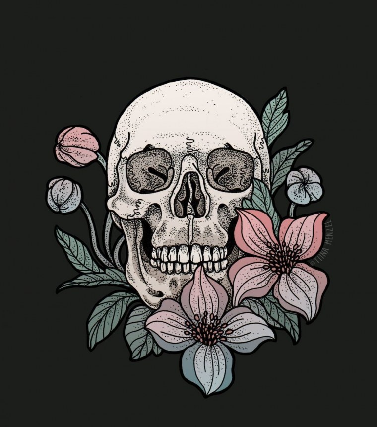 Раскраска тату череп