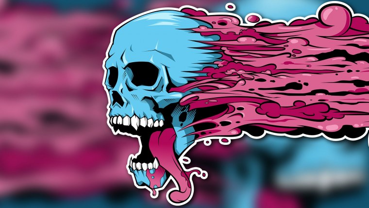 Череп на Цветном фоне