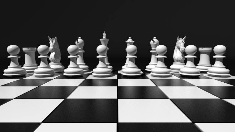 Шахматные фигуры на черном фоне