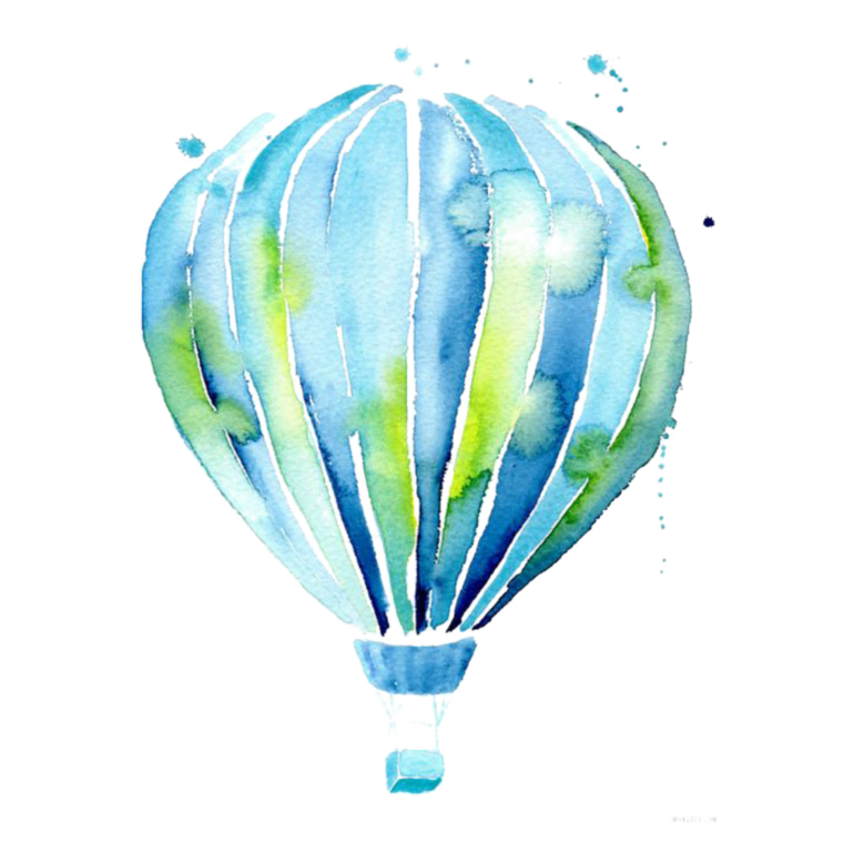 Акварельный воздушный шар