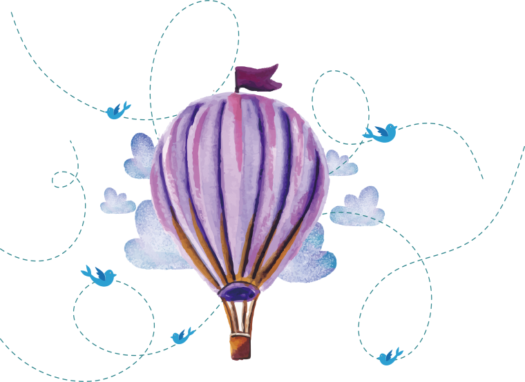 Акварельный воздушный шар