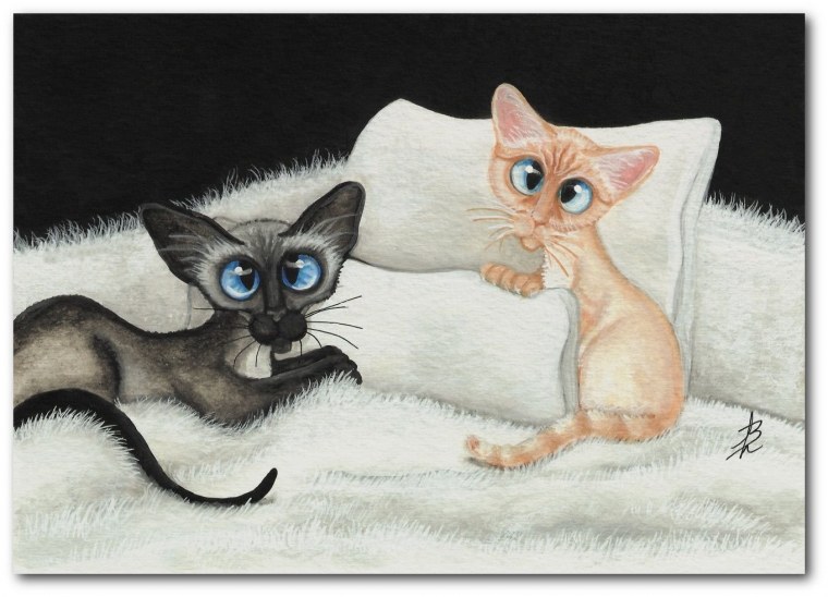 Сиамская кошка карандашом