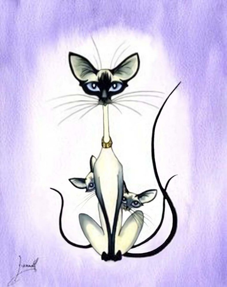 Rachel Parker кошки акварель