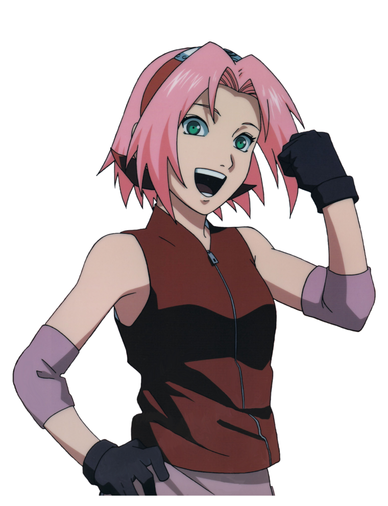 Сакура Харуно на фоне Сакуры