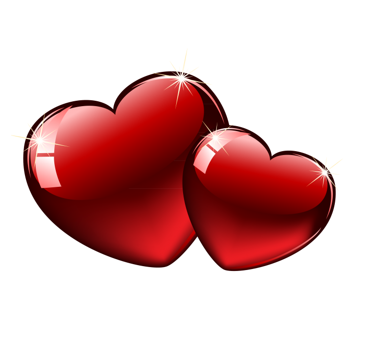 Сердечки на прозрачном фоне