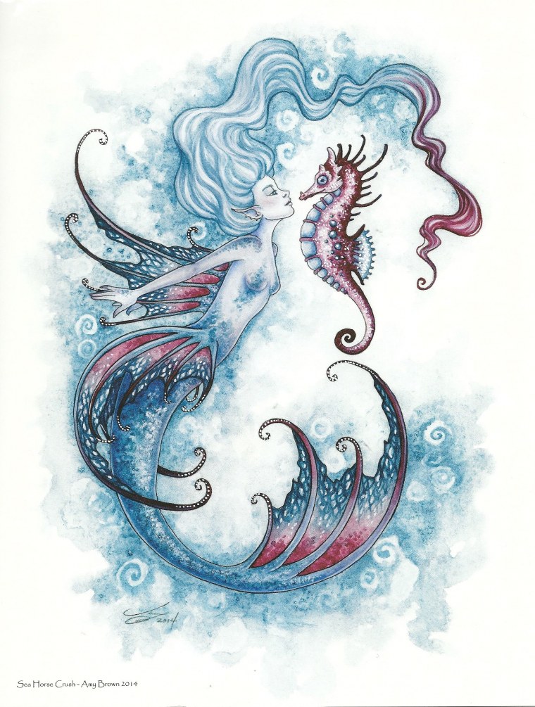 Русалка рисунок карандашом