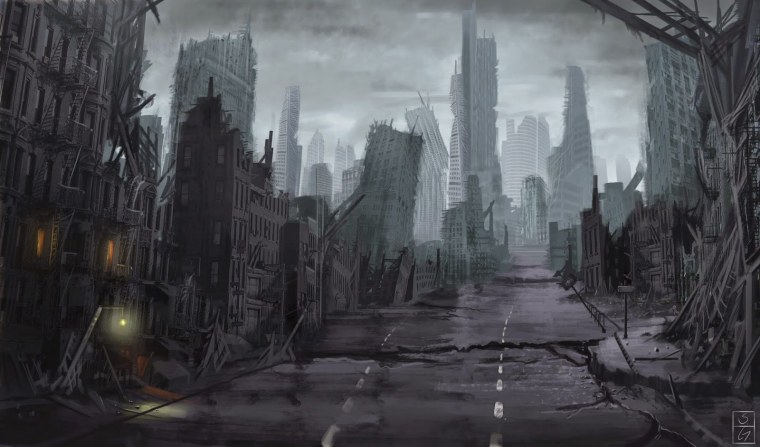 Разрушенный замок фэнтези