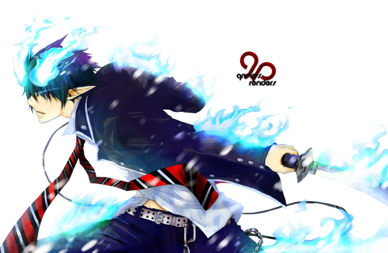 Синий экзорцист арт PNG